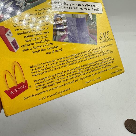 McDonalds 90s VHS Tape what's on your plate willie munchwright - Picture 6 of 7